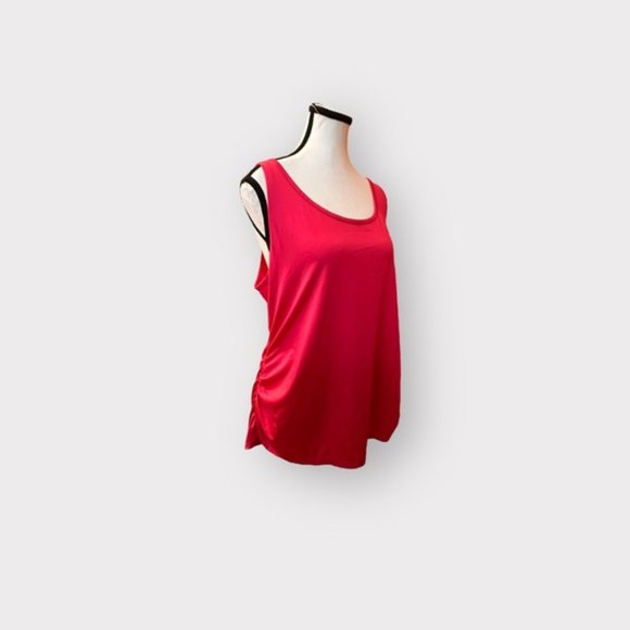 Women’s Torrid Hot Pink Performance Cotton Ruched Scoop Neck Active Tank 1 1X - Picture 8 of 12